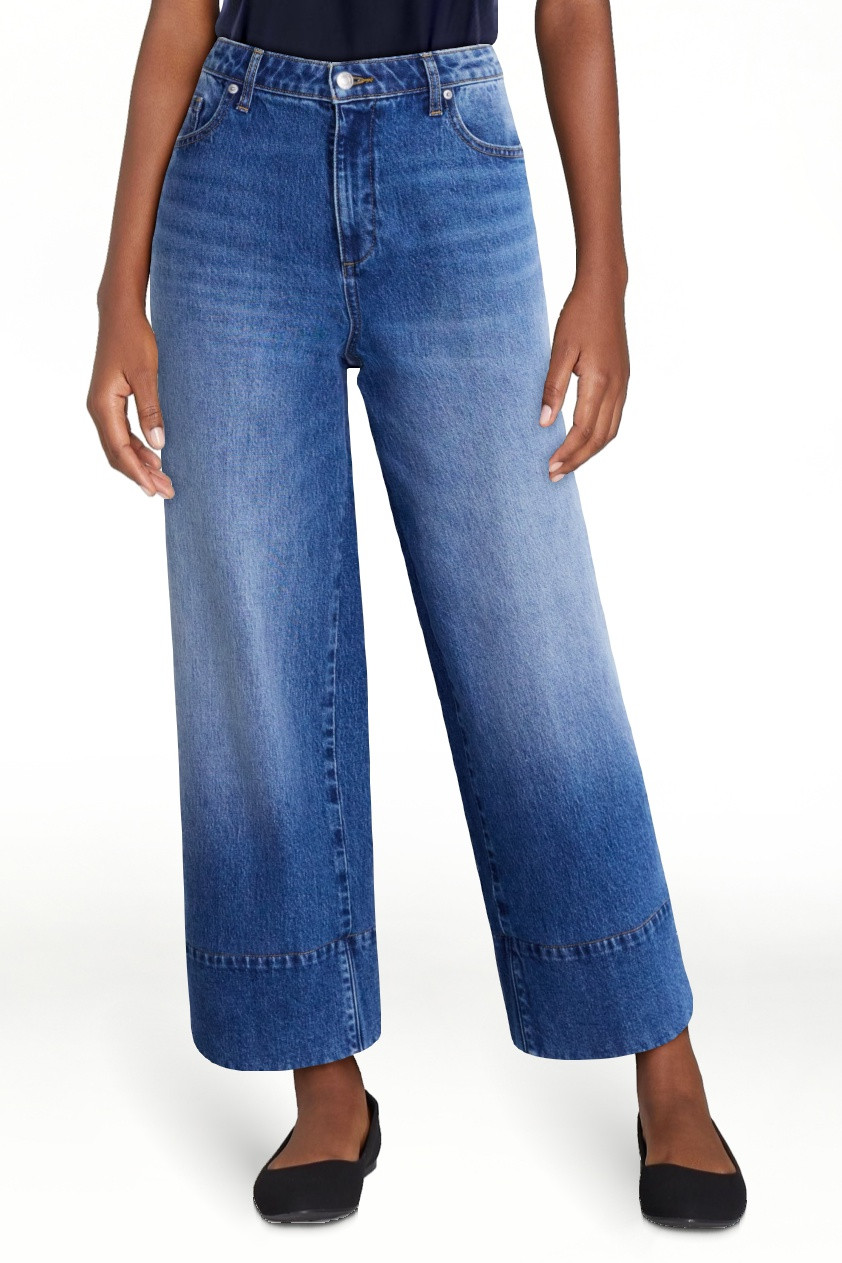 Free Assembly Women's High Rise Wide Leg Ankle Jeans, 27" Inseam, Sizes 0-20 | Walmart (US)
