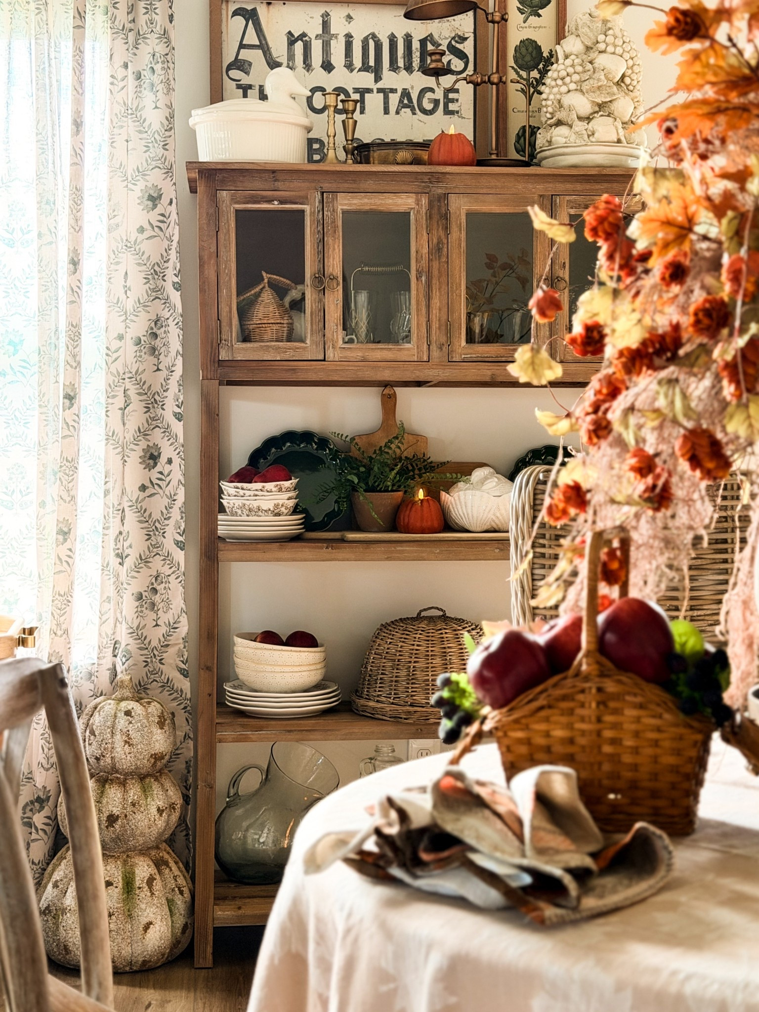 A cozy autumn cabinet styling. 🤎

#LTKHome #LTKSeasonal