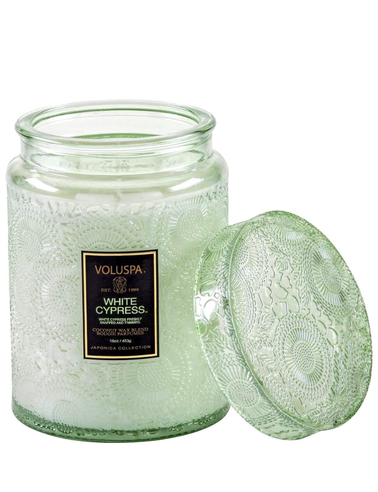 Voluspa White Cypress Candle | Large Jar | 18 Oz | All Natural Wicks and Coconut Wax for Clean Burni | Amazon (US)