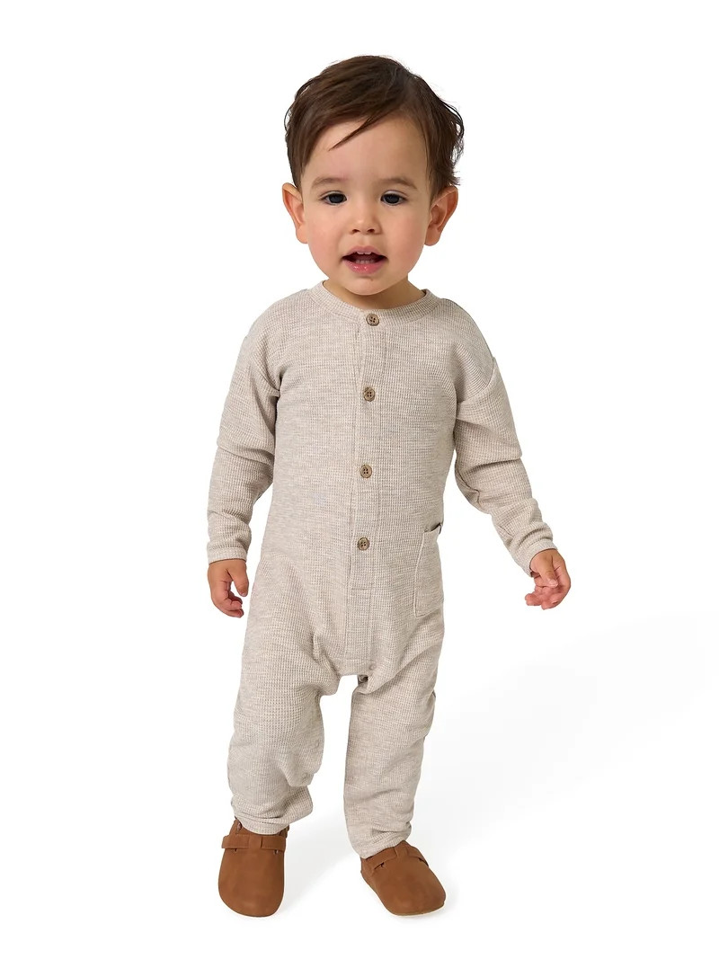 Modern Moments by Gerber Baby Boy Long Sleeve and Leg Hacci Romper, Sizes 0/3 Months - 24 Months | Walmart (US)