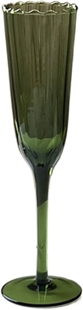 Drinking glasses Green Petal Goblet Red Wine Glass Champagne Glass (Color : 2) | Amazon (US)