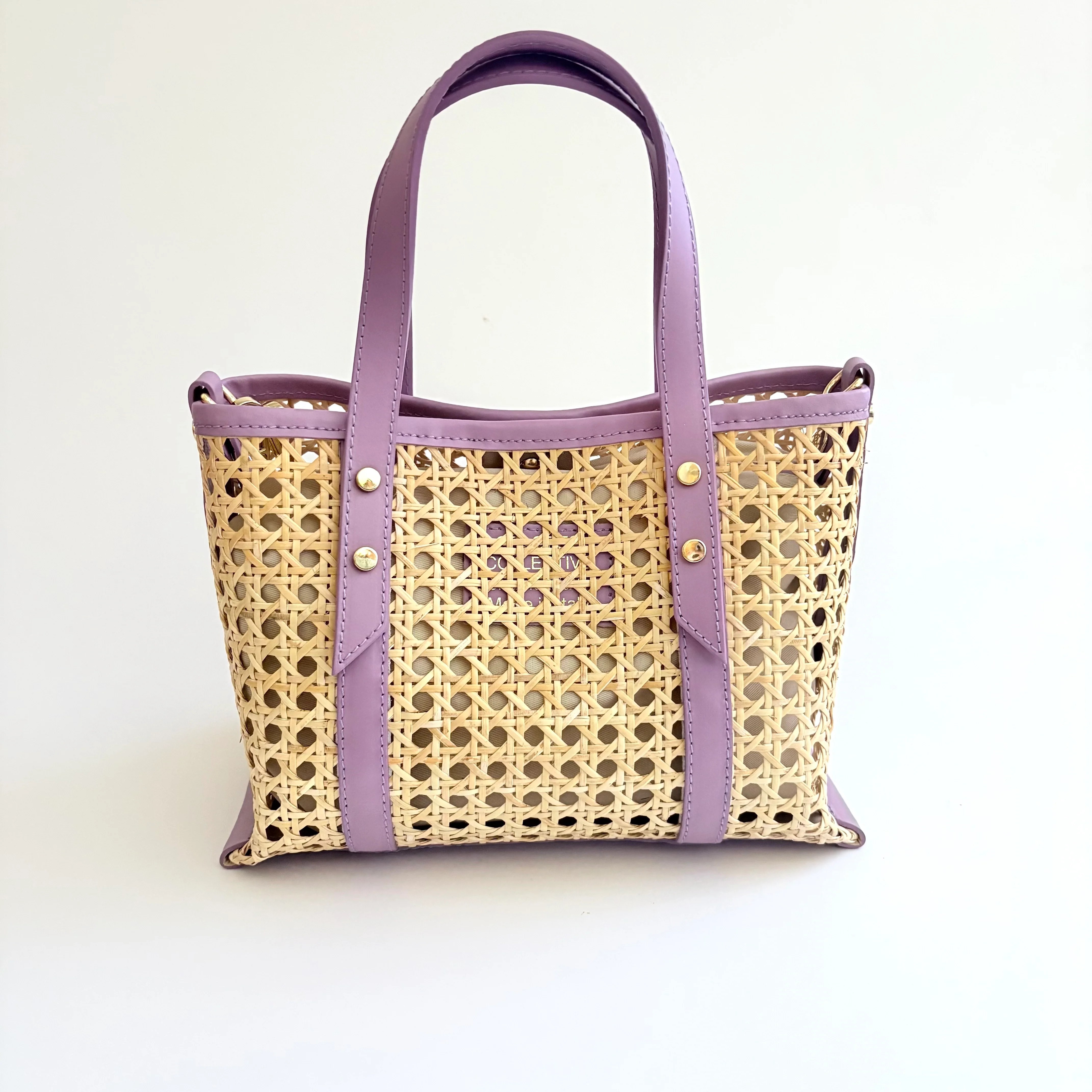 Lavender Cane Wicker Mini Market Tote | Colores Collective