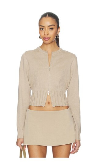 Dennis Cardigan in Mushroom | Revolve Clothing (Global)