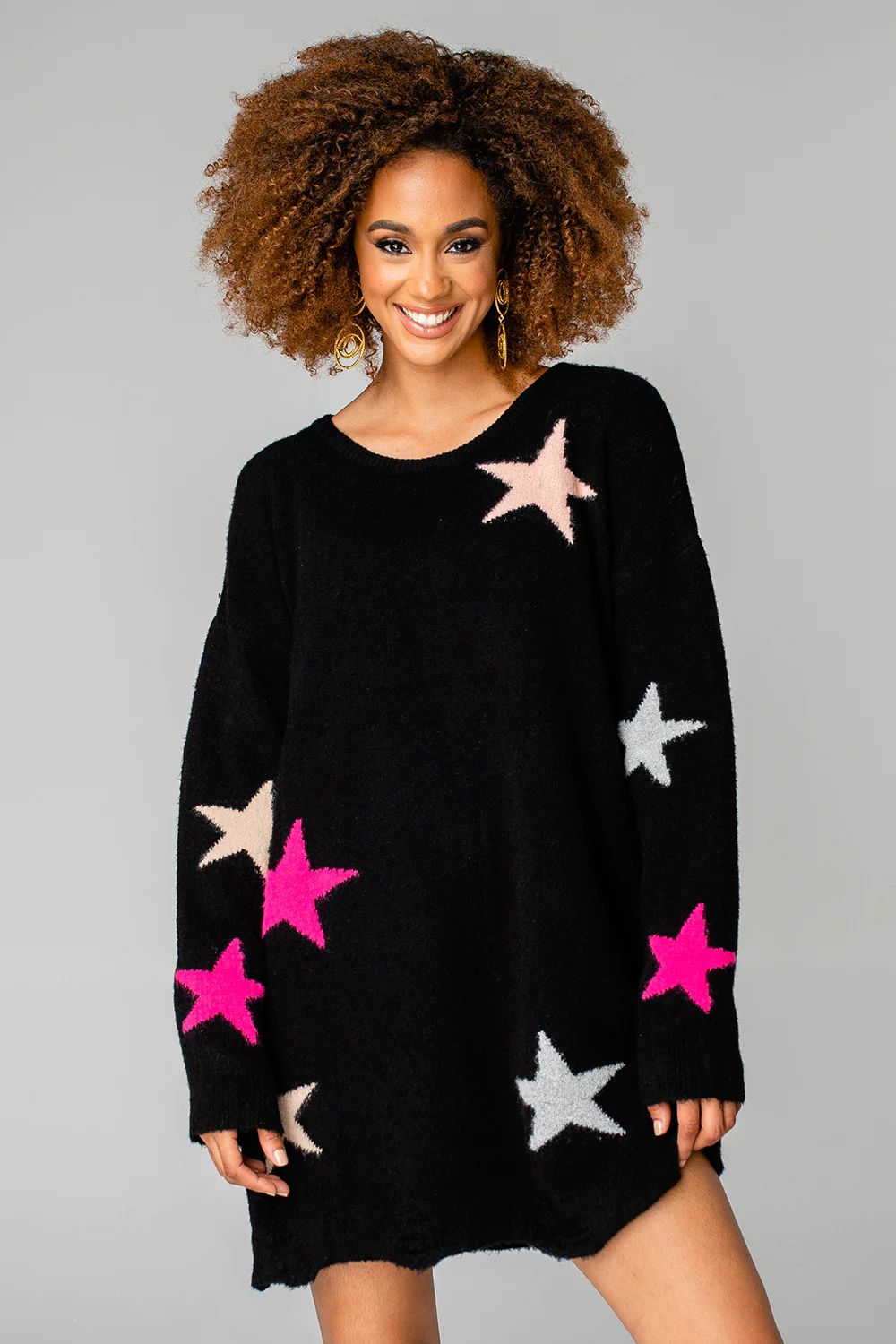 Harper Sweater Dress - Black | BuddyLove