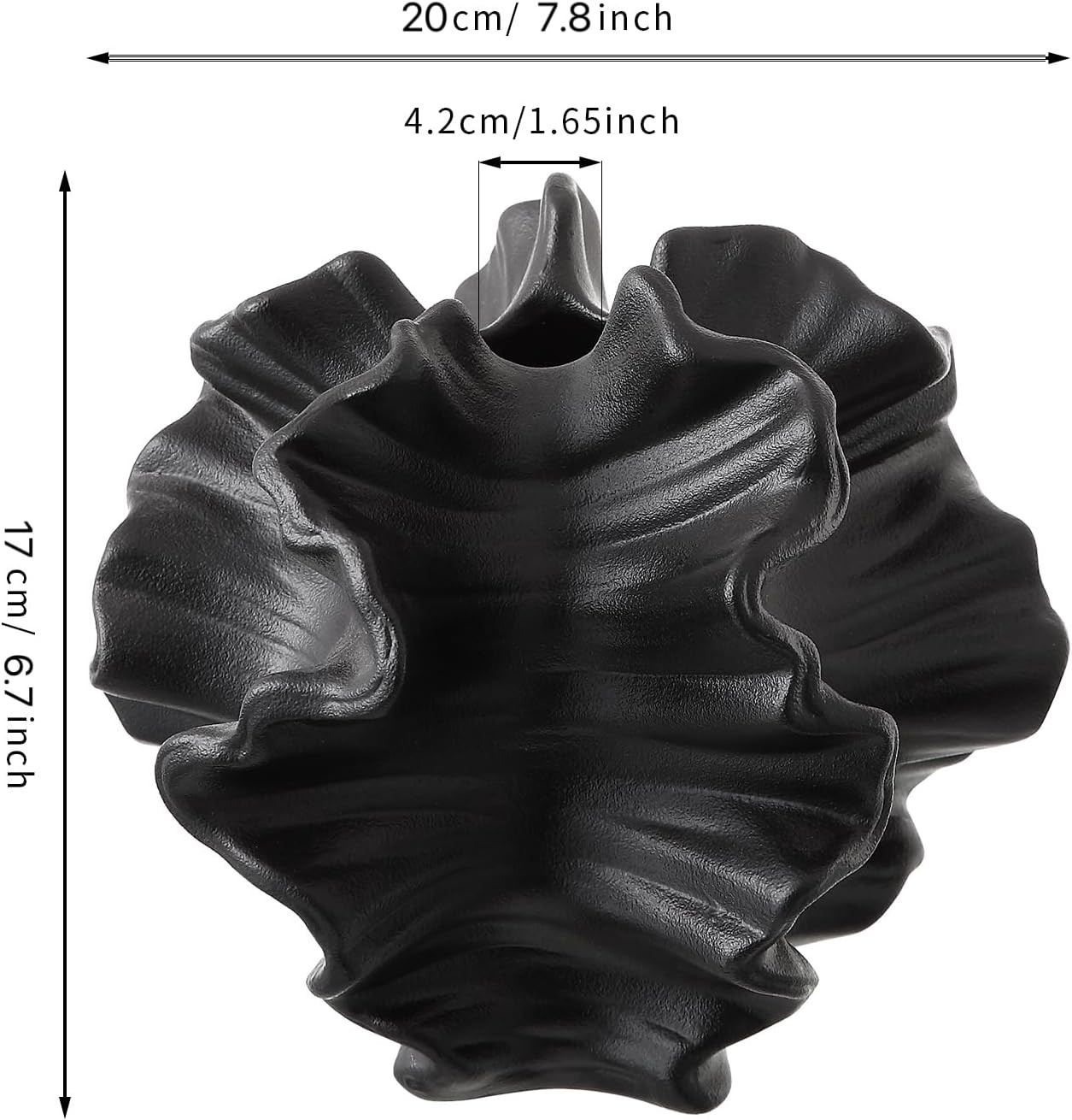 BUICCE Black Ceramic Coral Vase for Pampas Grass Decor Modern Decorative Flower Vase for Home Off... | Amazon (US)