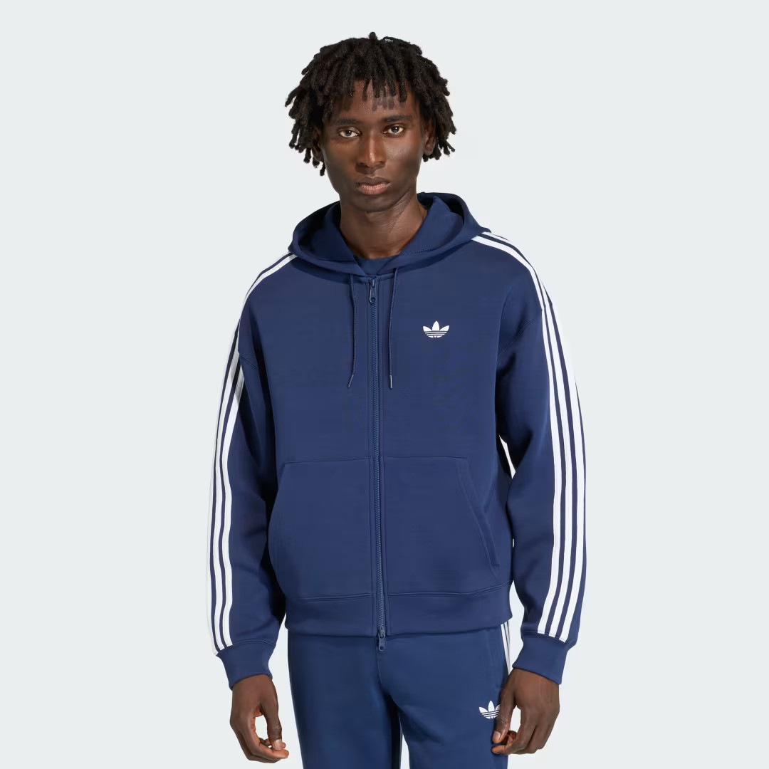 adidas Adicolor Spacer Oversized Hoodie Blue S - Mens Originals Jackets | adidas (US)