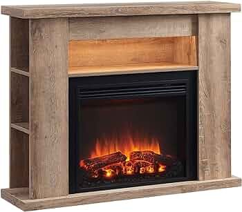 LegendFlame® Barron Electric Fireplace with 43" Storage Shelf Mantel Surround and Jaden 23" Inse... | Amazon (US)