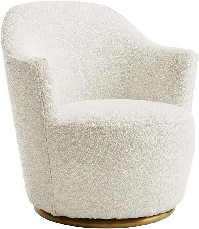 Modway Nora Boucle Upholstered Swivel Chair with White Finish EEI-5311-WHI | Amazon (US)
