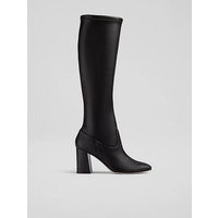 Carter Black High Block Stretch Knee Boot, Black | L.K. Bennett (UK)