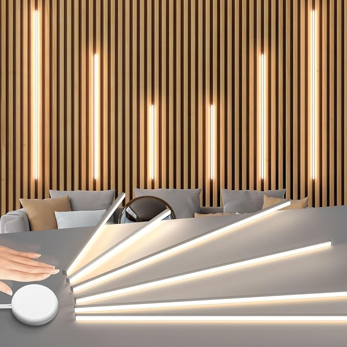 Lichaser LED Recessed Lighting for Acoustic Panel, 6 Pcs of 3000K Dimmable LED Strip Light for Wo... | Amazon (US)