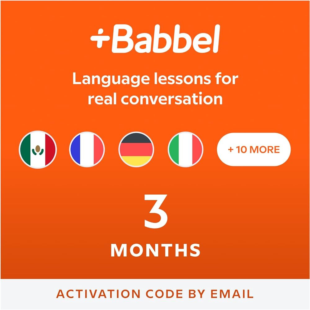 Babbel Language Learning Software - Learn to Speak Spanish, French, English, & More - All 14 Languages Included, Audio Lessons - Compatible with iOS, Android, Mac & PC (3 Month Subscription) | Amazon (US)