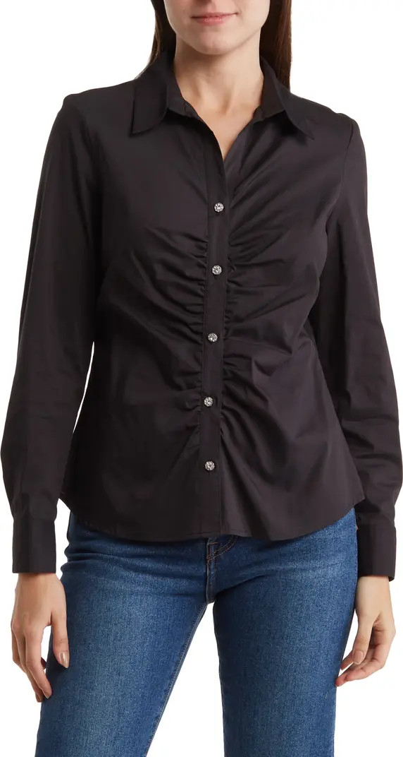 Ruched Button-Up Shirt | Nordstrom Rack