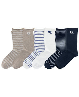 Lauren Ralph Lauren Women's Striped Socks Set, 6-Piece - Macy's | Macy's