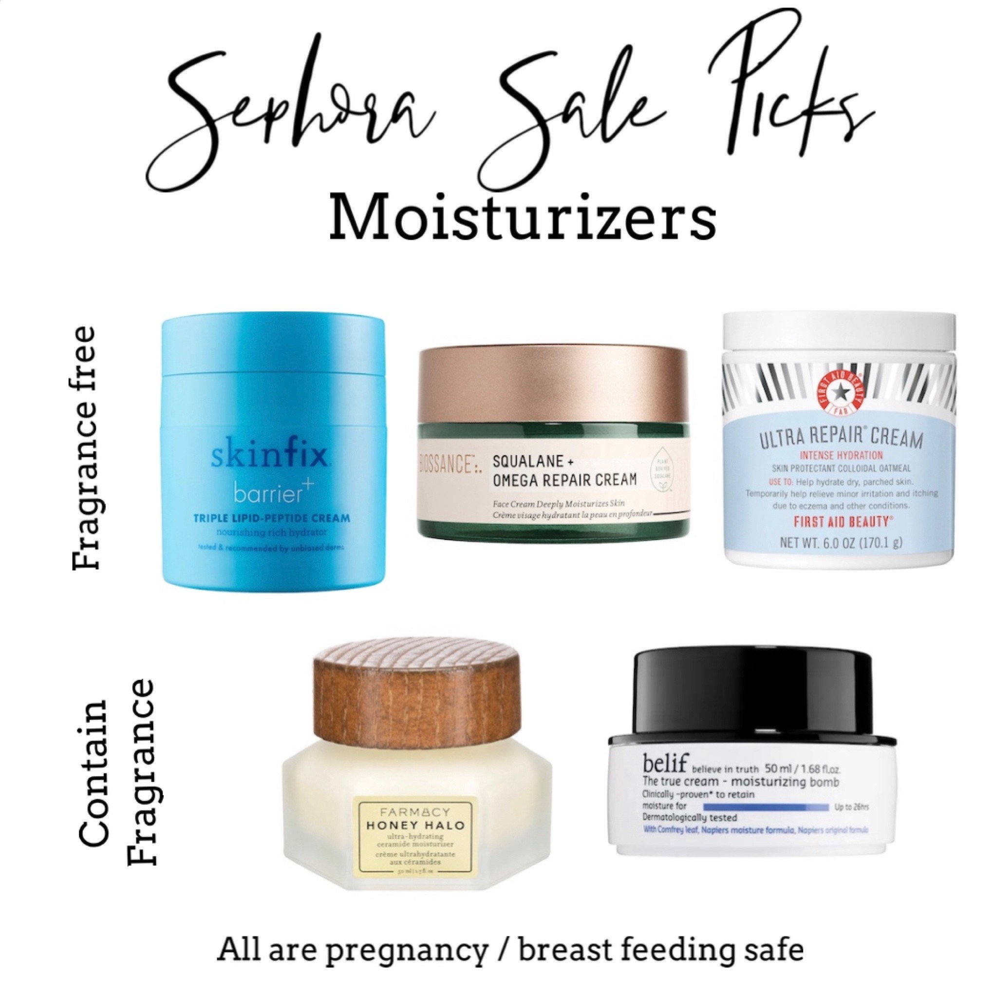 Sephora sale - skincare recs / moisturizers!! 



#LTKunder50 #LTKsalealert #LTKbeauty