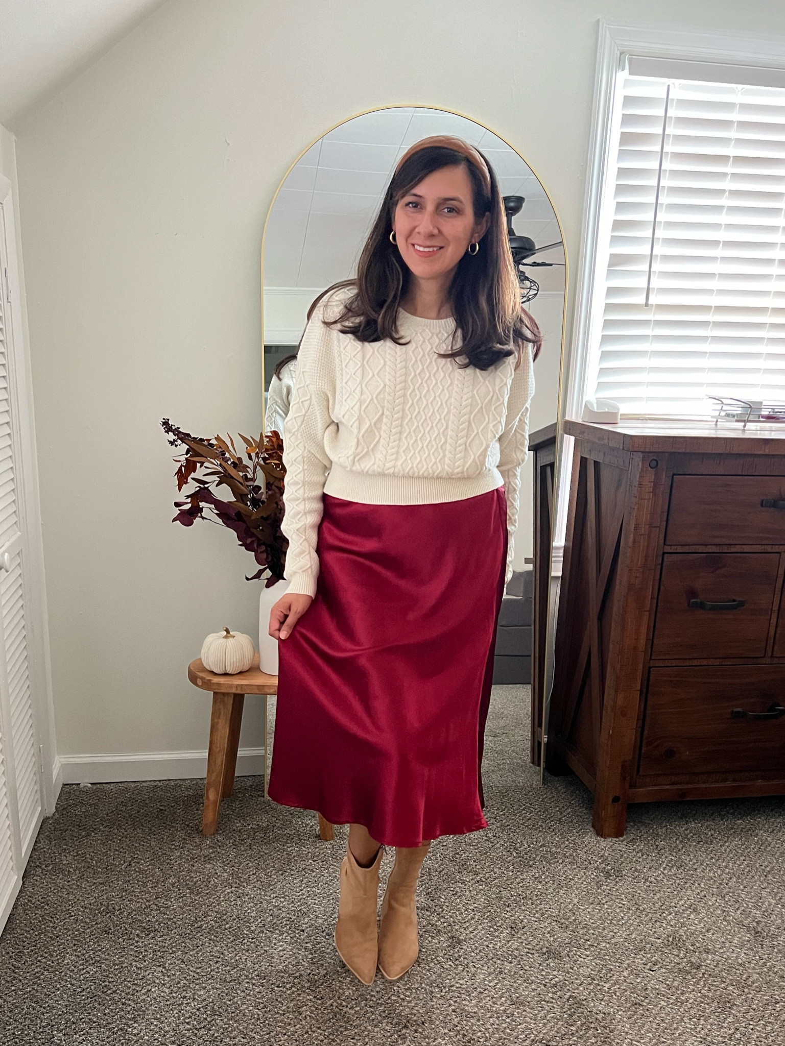 Styling this wine berry midi skirt for fall.  This outfit can also be cute during the holidays. Fall outfit, Amazon, BrandiKimberlyStyle, fall fashion, trends 

#LTKSeasonal #LTKStyleTip