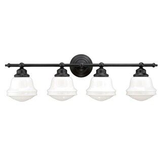 Vaxcel Huntley 4L Oil Rubbed Bronze Schoolhouse Bathroom Vanity Light - Oil Rubbed Bronze | Bed Bath & Beyond