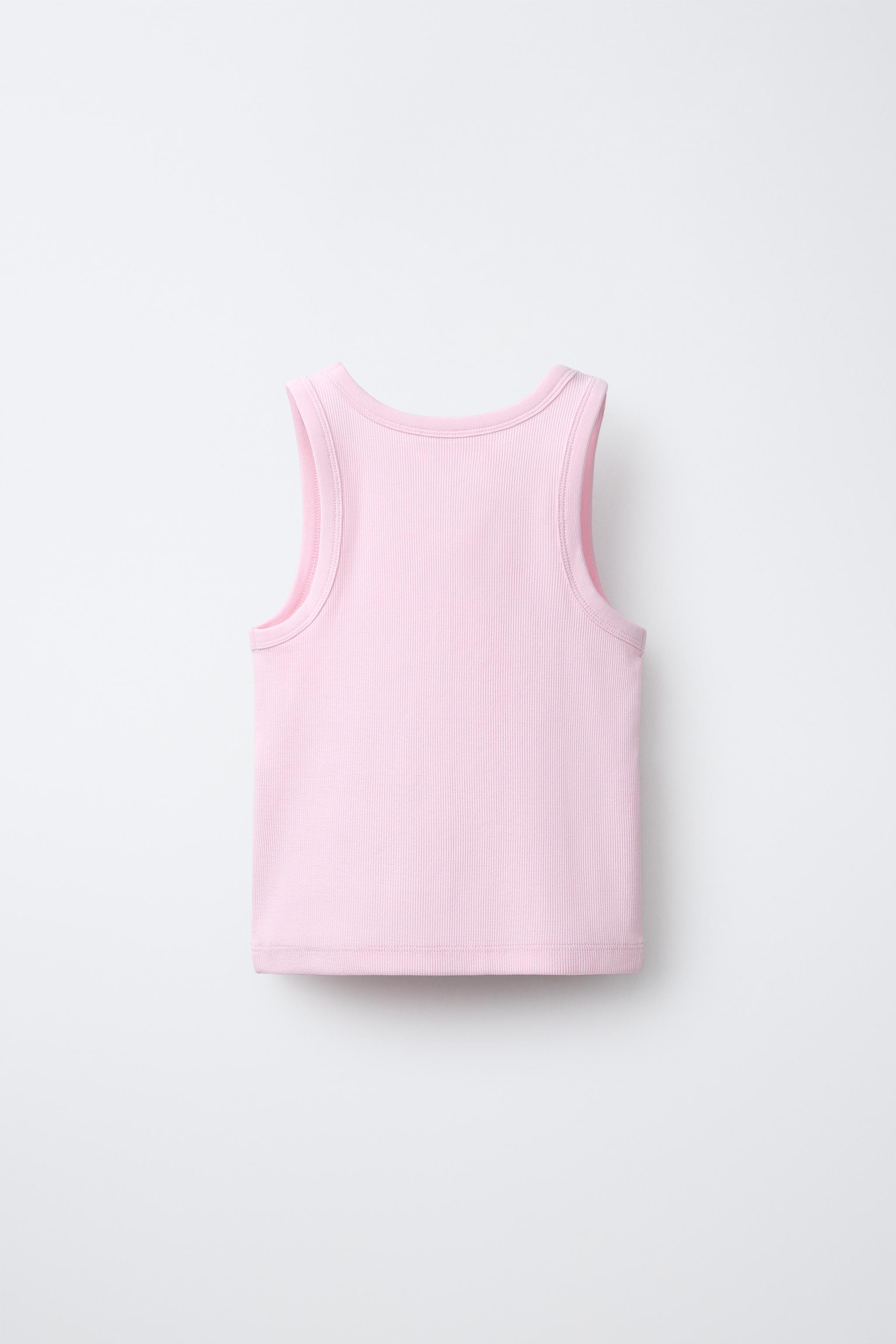 Ribbed T-shirt with a round neck and cap sleeves. | Zara US
