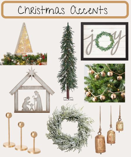 Found some Christmas Accents that are timeless and beautiful for the Christmas Season. | Christmas home decor | Christmas Accents | Curated Christmas | Vintage Christmas | Vintage Farmhouse Christmas | Xmas Decor | Christmas Finds | Christmas Bells | Gold Bells | Christmas Joy Sign | Christmas Wreath | Wood Nativity | Kirklands Christmas | Skinny Tree | 

#LTKSeasonal #LTKhome #LTKHoliday