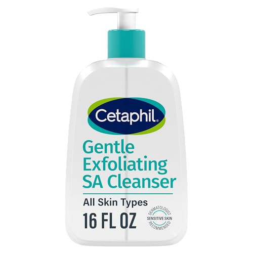 Cetaphil Gentle Exfoliating SA Cleanser, Foaming Gel Cleanser for All Skin Types, 16 Oz Pump Bottle, Salicylic Acid, Mandelic Acid & Gluconolactone, Gently Exfoliates, Dermatologist Recommended Brand | Amazon (US)