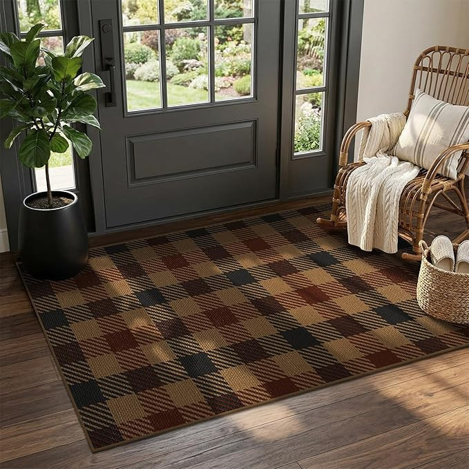 JTJ 3x5 Vintage Door Mats Outdoor Entrance - Easy Jute Fall Rugs Outdoor for Patio, Balcony, Kitc... | Amazon (US)
