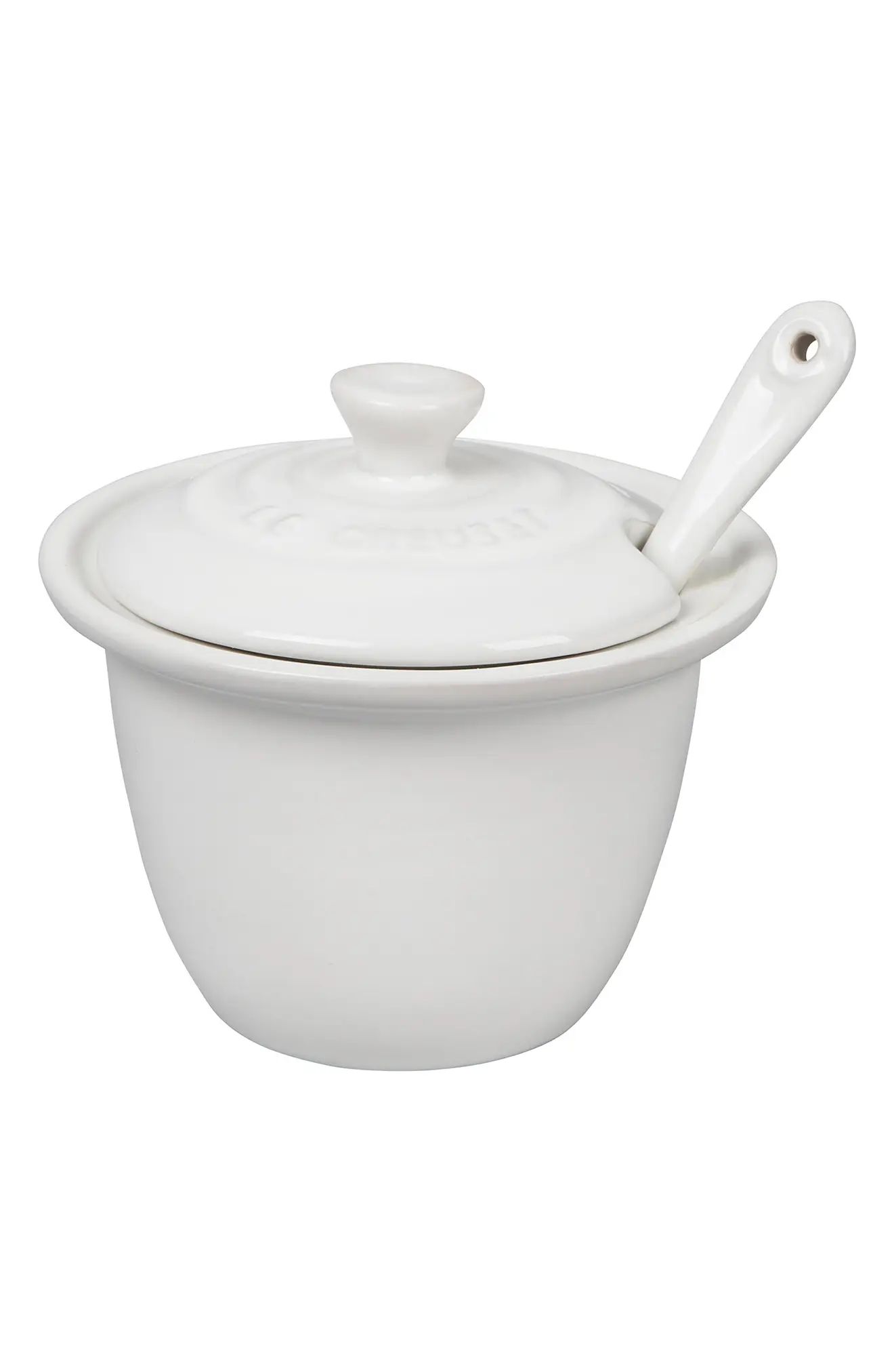 Le Creuset Condiment Pot & Spoon in White at Nordstrom | Nordstrom