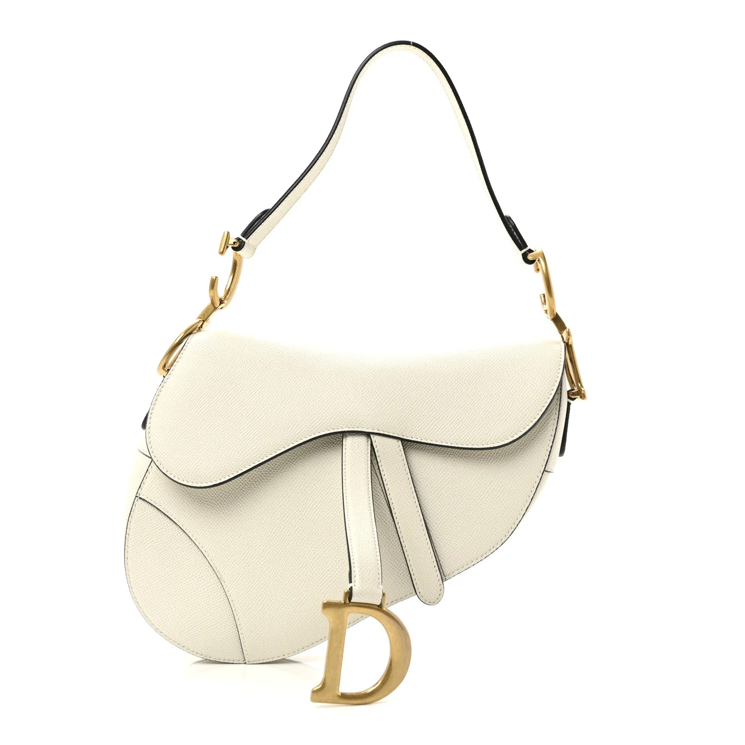 Grained Calfskin Saddle Bag White | FASHIONPHILE (US)