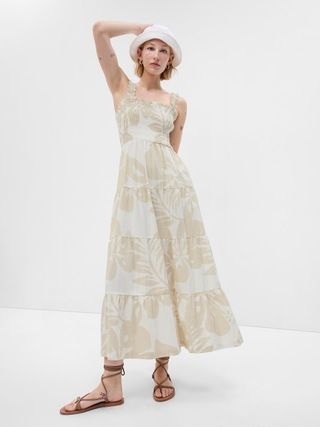 Linen-Blend Tiered Maxi Dress | Gap (US)