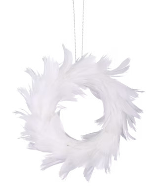 CANVAS Silver Collection Decoration Feather Wreath Christmas Ornament, 4 1/2-in | Canadian Tire