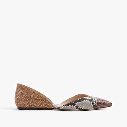 Sadie flats in snakeskin-printed leather | J.Crew US
