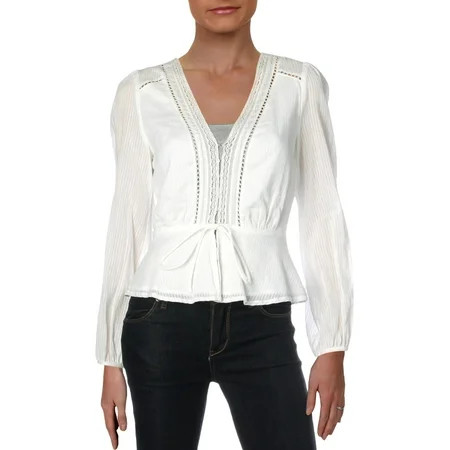 ASTR the Label Womens Warren V-Neck Crop Peplum Top | Walmart (US)