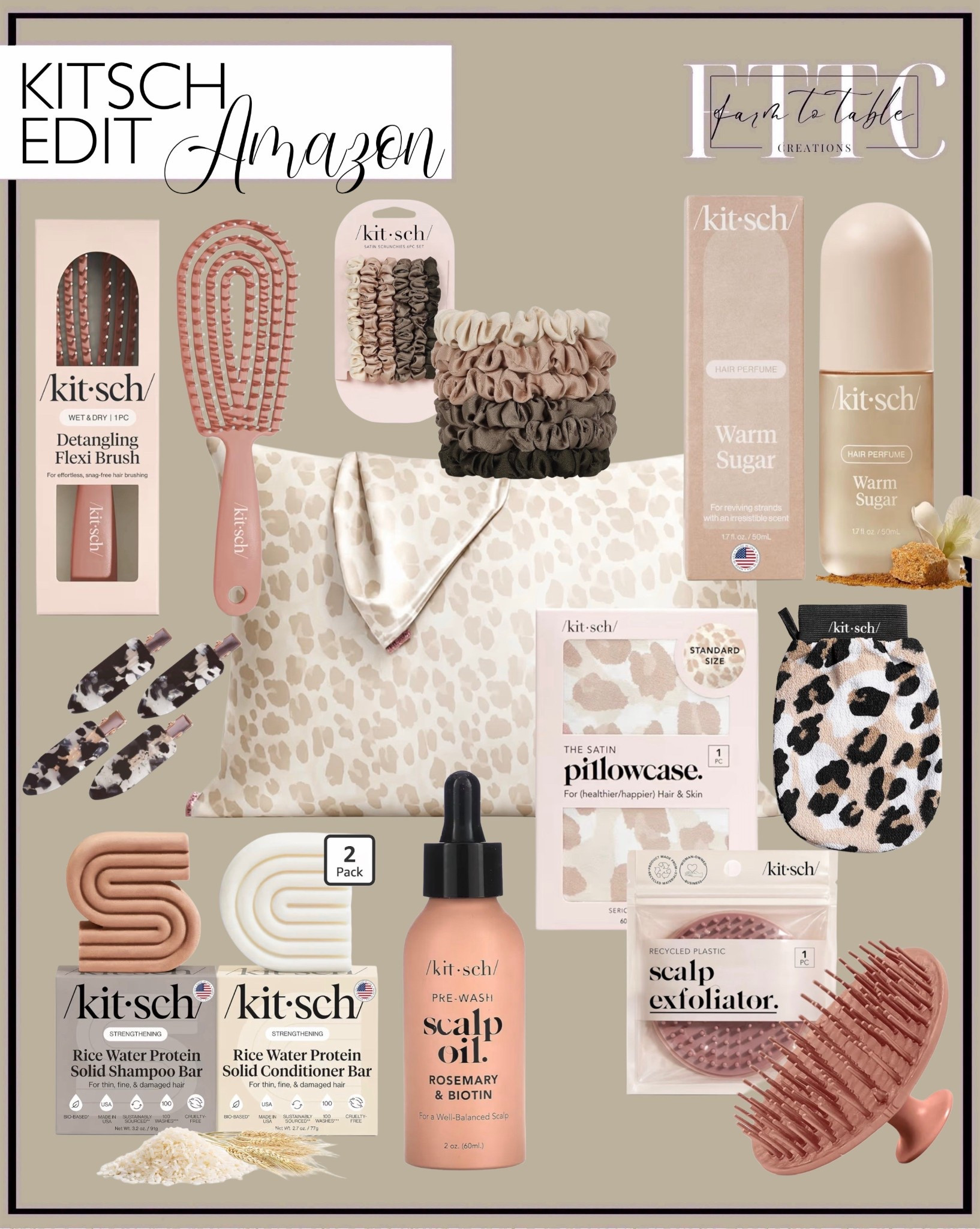 Kitsch Amazon Edit

Follow @farmtotablecreations on Instagram for more everyday favorites and cozy finds.

This Kitsch edit is full of the prettiest hair and self-care essentials in the most perfect neutral tones. From the satin pillowcase and soft scrunchies to the scalp oil, exfoliator, and iconic solid shampoo bars — these are such simple little upgrades that make your daily routine feel more elevated. Everything is affordable, giftable, and so good to have on hand.

#amazonfinds #kitsch #haircare #beautyfinds #selfcare #pillowcase #scrunchies #scalpcare #hairproducts #amazonmusthaves #giftideas #neutralfavorites

#LTKselfcare #LTKmorningroutine #LTKgrwm