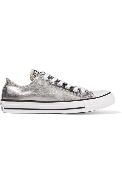 Chuck Taylor All Star metallic coated-canvas sneakers | NET-A-PORTER (US)