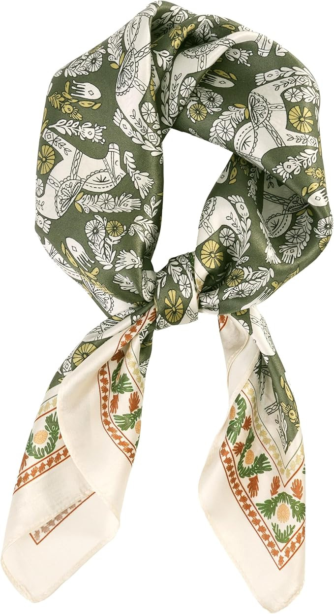 100% Pure Mulberry Silk Scarfs 26"x26" Square Scarf Women Neckerchief Headscarf hair scarf bandan... | Amazon (US)