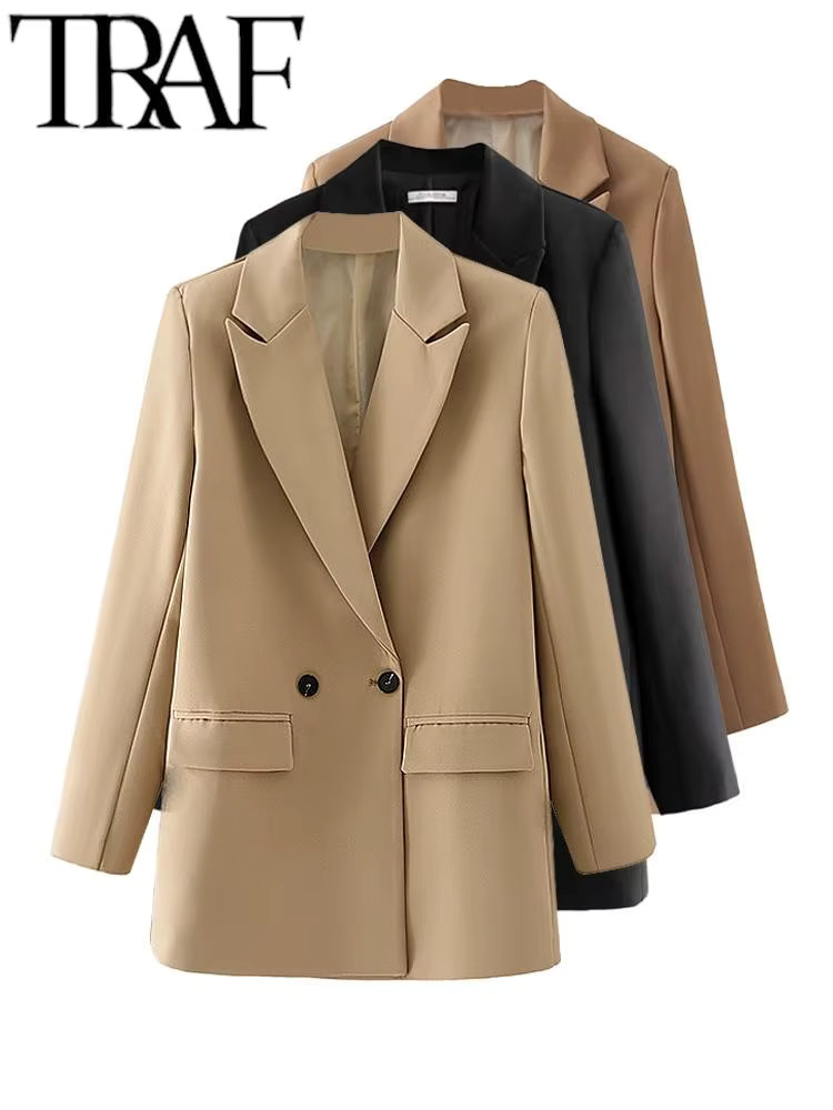 138.77R$ 35% de desconto|Traf 2022 Mulher Moda Verde Solto Terno Jaqueta Ol Primavera Vintage Cor... | Aliexpress BR (BR)