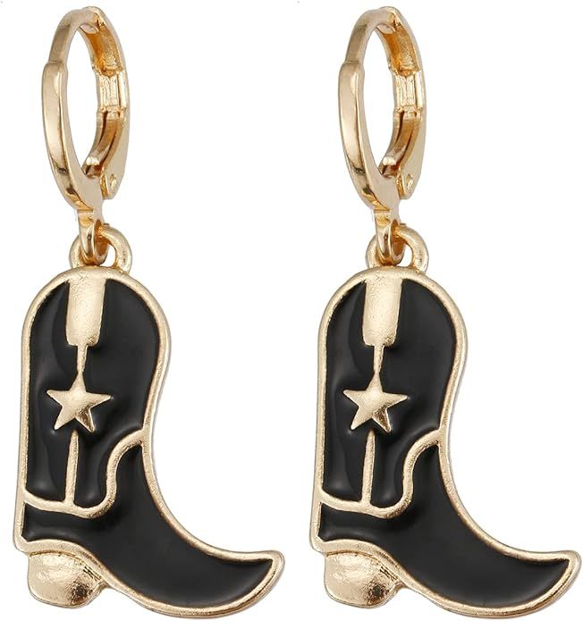 Western Cowgirl Boot Earrings for Women, Cowgirl Hat dangle Earrings Cowgirl Jewelry Gift | Amazon (US)