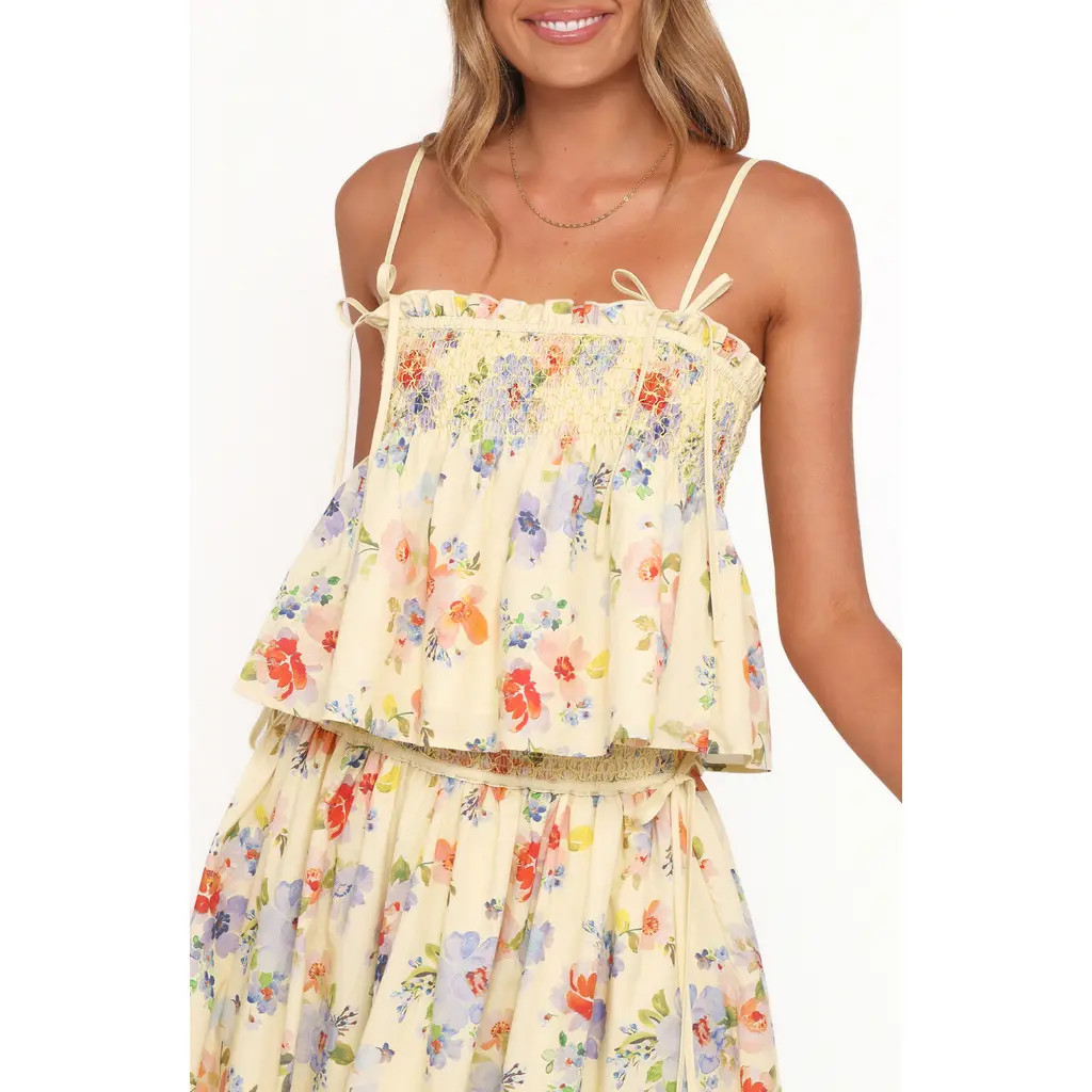 Petal & Pup Cosima Floral Print Camisole in Yellow Floral at Nordstrom, Size Large | Nordstrom