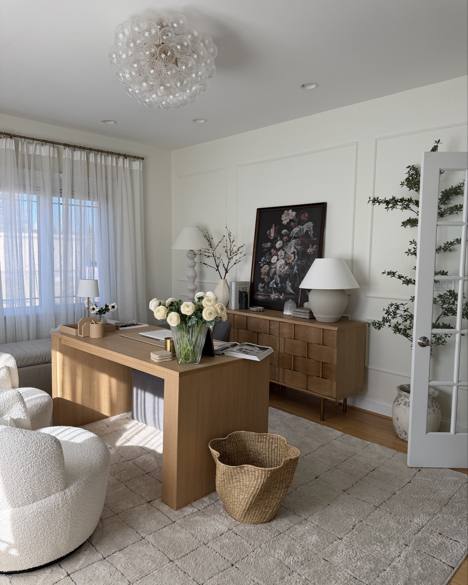 Full home office sources 🤍

I shared the rug in today’s video, but I linked everything here so you can recreate the calm, layered look — furniture, lighting, art, and similar decor pieces included. 

#LTKHome #LTKSaleAlert