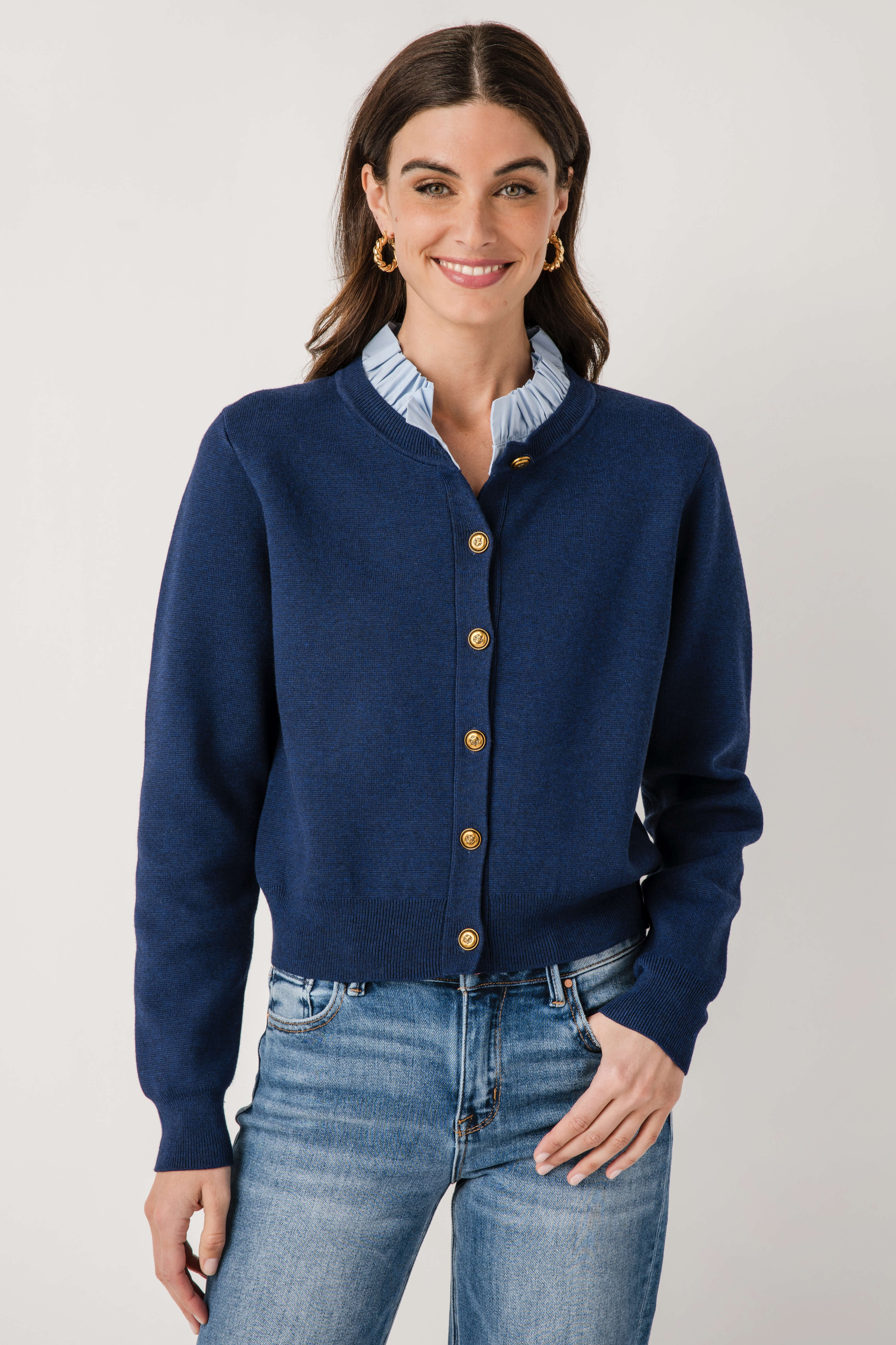 Fate Ruffle Collar Cardigan | Social Threads