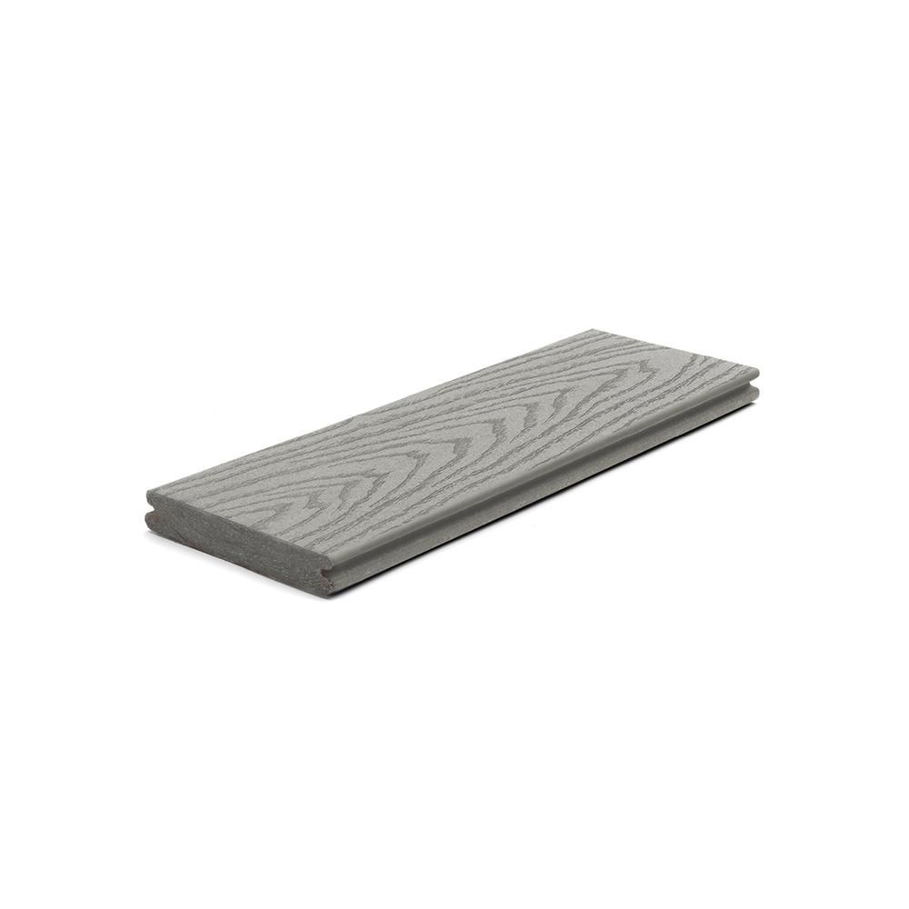 Select 1 in. x 5.5 in. x 1 ft. Pebble Grey Composite Decking Board Sample | The Home Depot