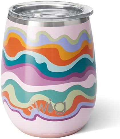 Swig Life 14oz Insulated Wine Tumbler with Lid | 40+ Pattern Options | Dishwasher Safe, Holds 2 G... | Amazon (US)