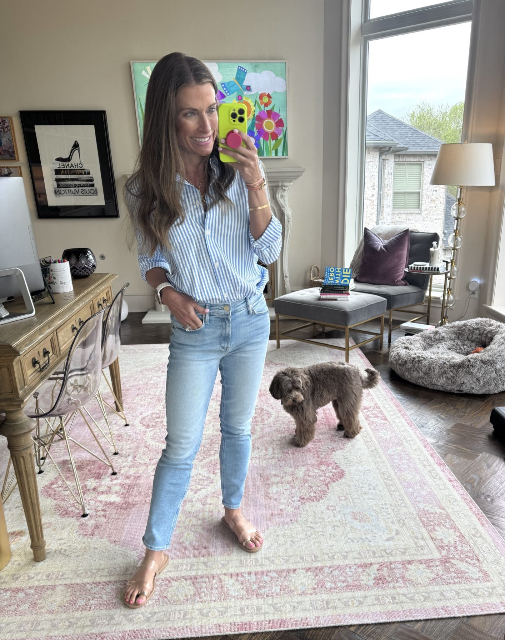 Pinstripe button up, yes please! 

#LTKFindsUnder100 #LTKSeasonal #LTKStyleTip