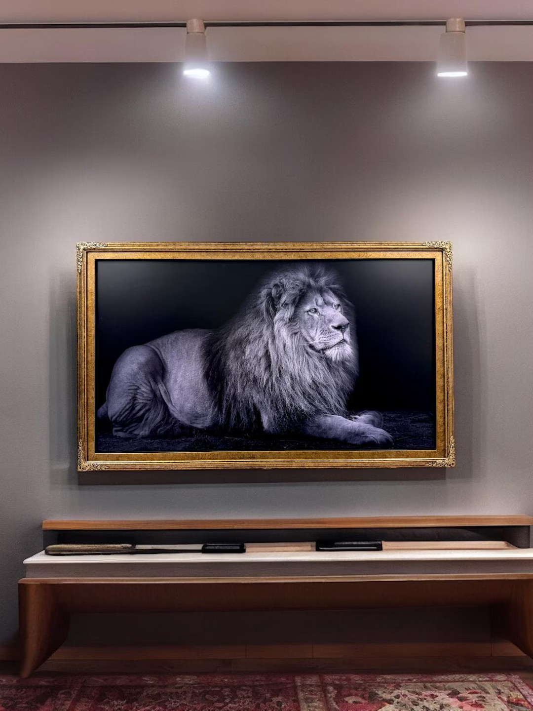 32, 43, 50, 55 Inch Ornate Frame for Samsung the Frame and Frame Pro TV Models, Marble Gold Finis... | Etsy (US)