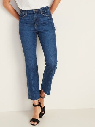High-Waisted Raw-Edged Flare Ankle Jeans For Women | Old Navy (US)