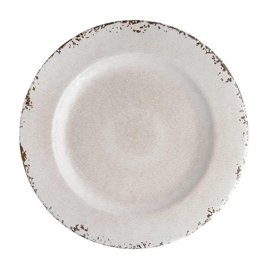 Supreme Housewares 6-Piece Crackle 11" Melamine Plate Set, Cream | Amazon (US)