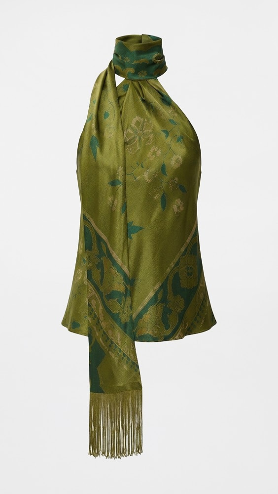 Sabi Silk Top - Emerald Tapestry | Shopbop