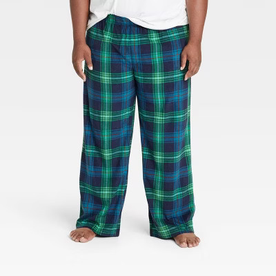 Men's Holiday Tartan Plaid Fleece Matching Family Pajama Pants - Wondershop™ Blue | Target