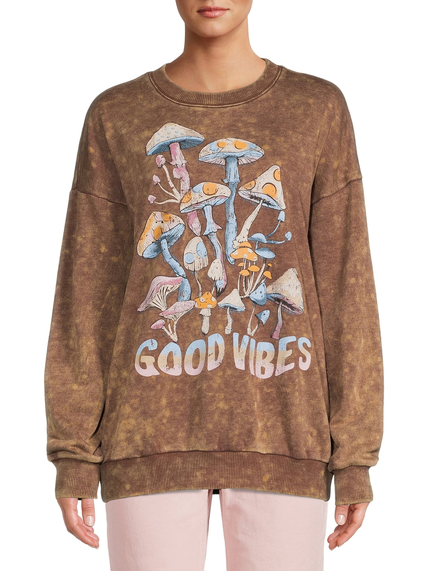 No Boundaries Junior's Washed Pullover Sweatshirt | Walmart (US)