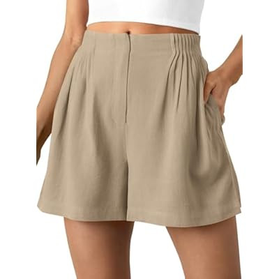BTFBM Womens Shorts Casual 2026 Spring Summer Elastic High Waisted Pleate… | Amazon (US)