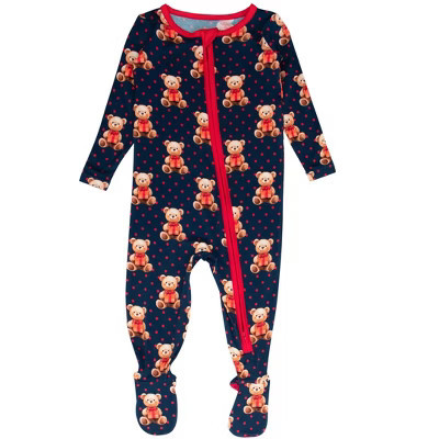 RuggedButts SoftSnooze Gender Inclusive Baby Holiday One Piece Footie Pajamas - Beary Christmas, Newborn | Target