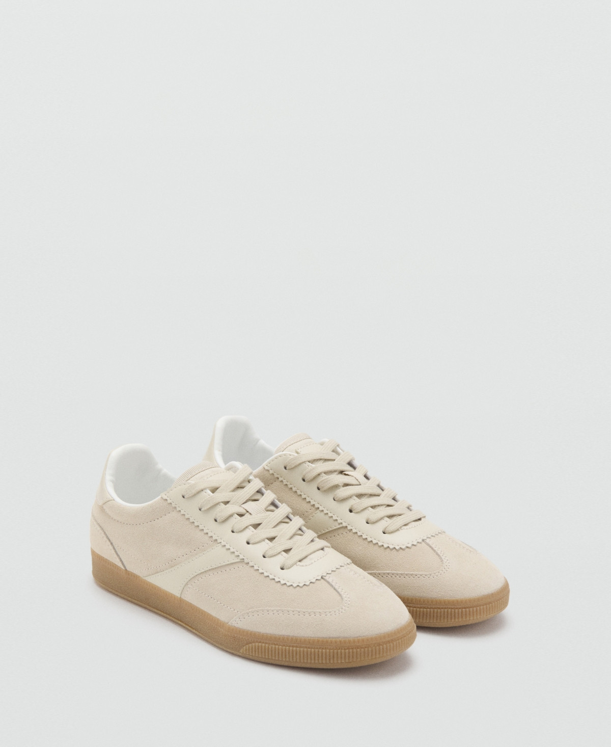 Mango Women's Leather Mixed Sneakers - Sand | Macy's